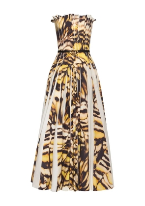 Oscar de la Renta Abstract Butterfly midi dress - Neutrals