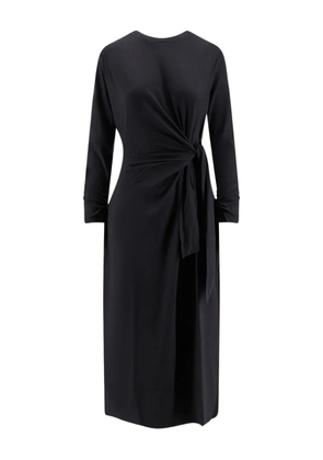 BOSS crew-neck long-sleeves midi dress - Black