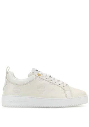MCM logo-debossed leather sneakers - White