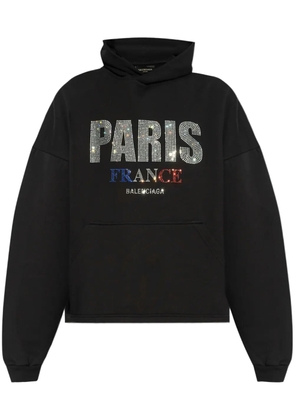 Balenciaga logo-studded hoodie - Black