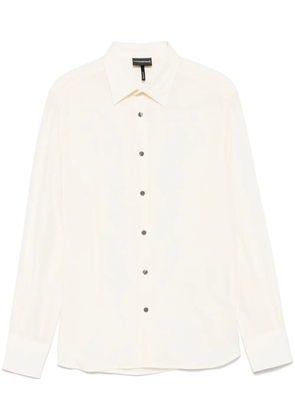 Emporio Armani logo-embroidered shirt - Neutrals