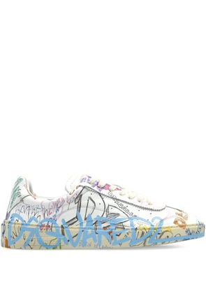 DSQUARED2 Rider printed leather trainers - White