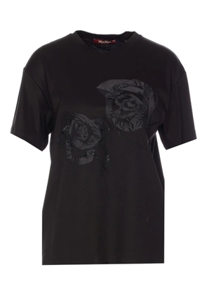 Max Mara floral-appliqué t-shirt - Black