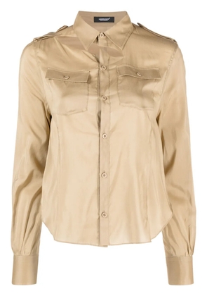 Undercover open-back cotton-silk blend shirt - Neutrals