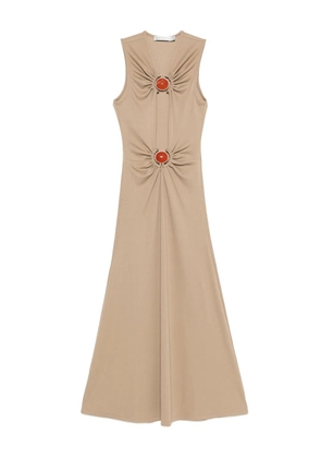 Christopher Esber stone-detail ruched maxi dress - Neutrals