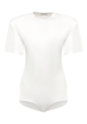 Magda Butrym ribbed short-sleeves bodysuit - Neutrals