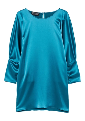 Gianluca Capannolo crew-neck puff-sleeve mini dress - Blue