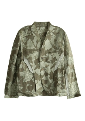 COMMUNS floral-brocade blazer - Green