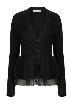 Nina Ricci ruffled peplum cardigan - Black