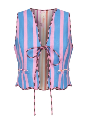 Celia B striped tie-front waistcoat - Blue