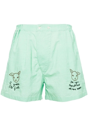 BODE See You At The Barn cotton shorts - Green