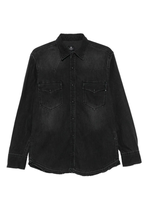 AG Jeans frayed-hem denim shirt - Black