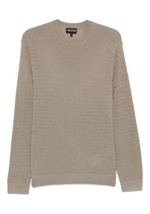 Emporio Armani textured crew-neck sweater - Brown