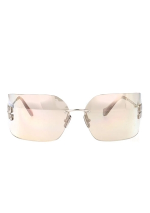 Miu Miu Eyewear logo-plaque geometric sunglasses - Silver