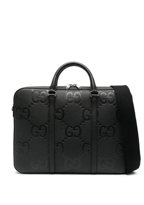 Gucci Jumbo GG leather laptop bag - Black
