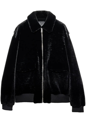 Prada shearling bomber jacket - Black