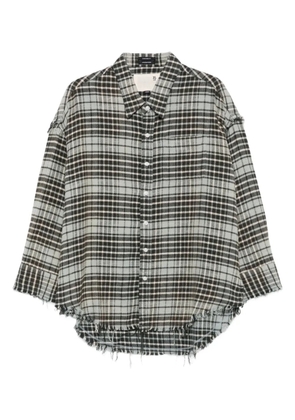 R13 frayed plaid shirt - Blue