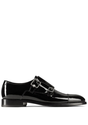 Jimmy Choo Finnion leather monk shoes - Black