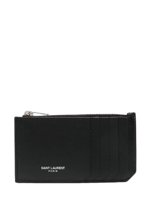 Saint Laurent logo-stamp card holder - Black