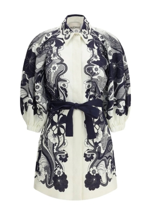 ALEMAIS floral-print puff-sleeve mini dress - White