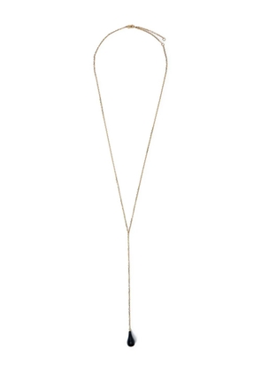 TOTEME 18K gold-plated brass onyx drop necklace - Black
