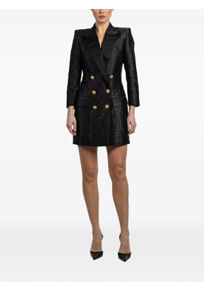 Balmain button textured mini dress - Black
