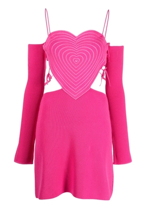 MACH & MACH heart-shaped ribbed minidress - Pink