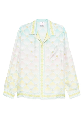 Casablanca Candy Icons-print silk shirt - Blue