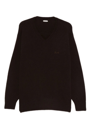 BODE V-neck logo-embroidered sweater - Brown