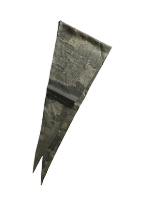 Ziggy Chen pointed-tip patchwork scarf - Grey