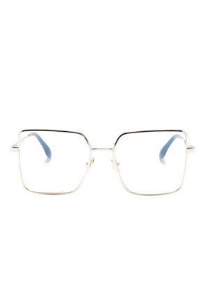 Victoria Beckham Eyewear logo-engraved square-frame glasses - Gold
