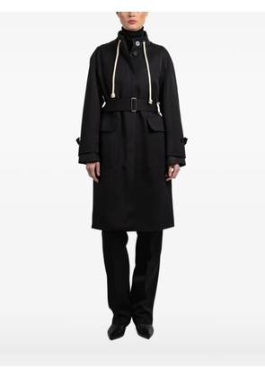 Seafarer belted hooded coat - Black