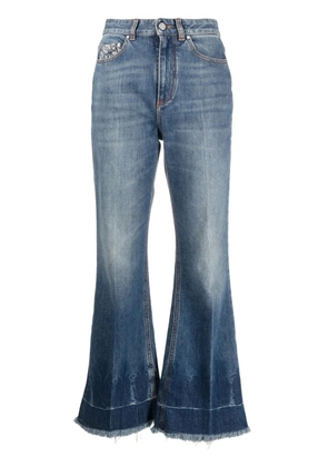 Stella McCartney frayed-edge cropped jeans - Blue