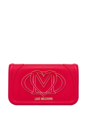 Love Moschino logo-plaque clutch bag - Red