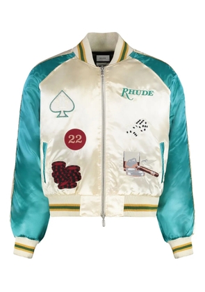 RHUDE embroidered bomber jacket - White