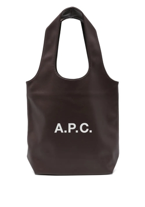 A.P.C. small Ninon logo tote bag - Brown