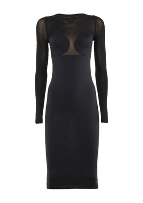 Wolford sheer-panelled long-sleeve dress - Black