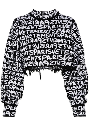 VETEMENTS logo-intarsia sweater - Black