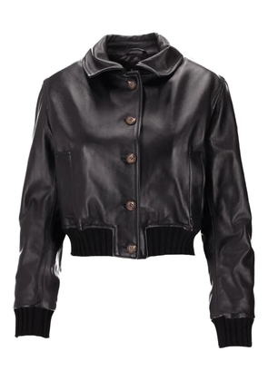 La-Rose buttoned leather jacket - Black