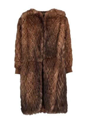 Fendi Pre-Owned shearling quilted coat - Brown