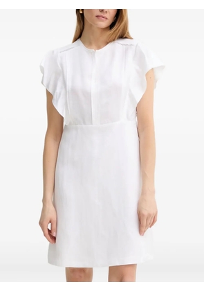 BOSS ruffle-detail keyhole dress - White