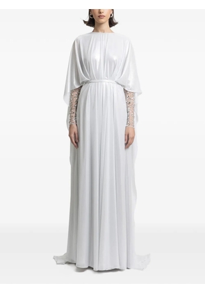 Gemy Maalouf embellished-sleeve maxi dress - Silver