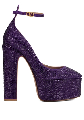 Valentino Garavani 155mm Tan-Go crystal-embellished pumps - Purple