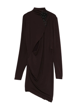 Amen draped mini dress - Brown