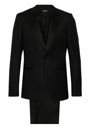 Zegna single-breasted wool suit - Black