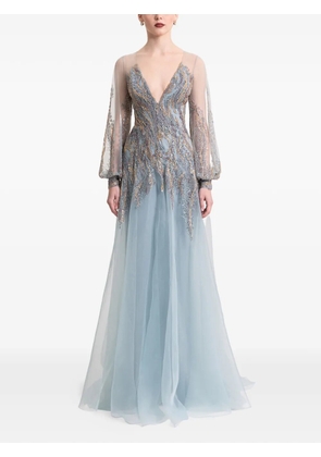 Gemy Maalouf beaded maxi dress - Blue