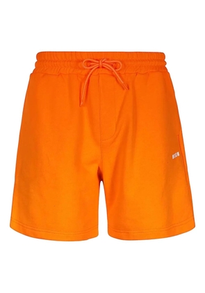 MSGM elasticated-waistband cotton shorts - Orange