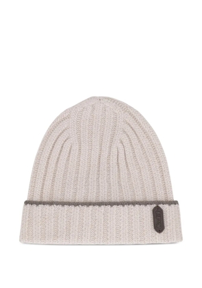 Moorer ribbed-cuff beanie - Neutrals