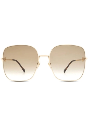 Gucci Eyewear horsebit-embellished oversized sunglasses - Gold