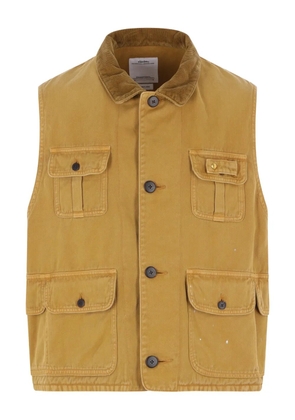 visvim corduroy-collar gilet - Brown